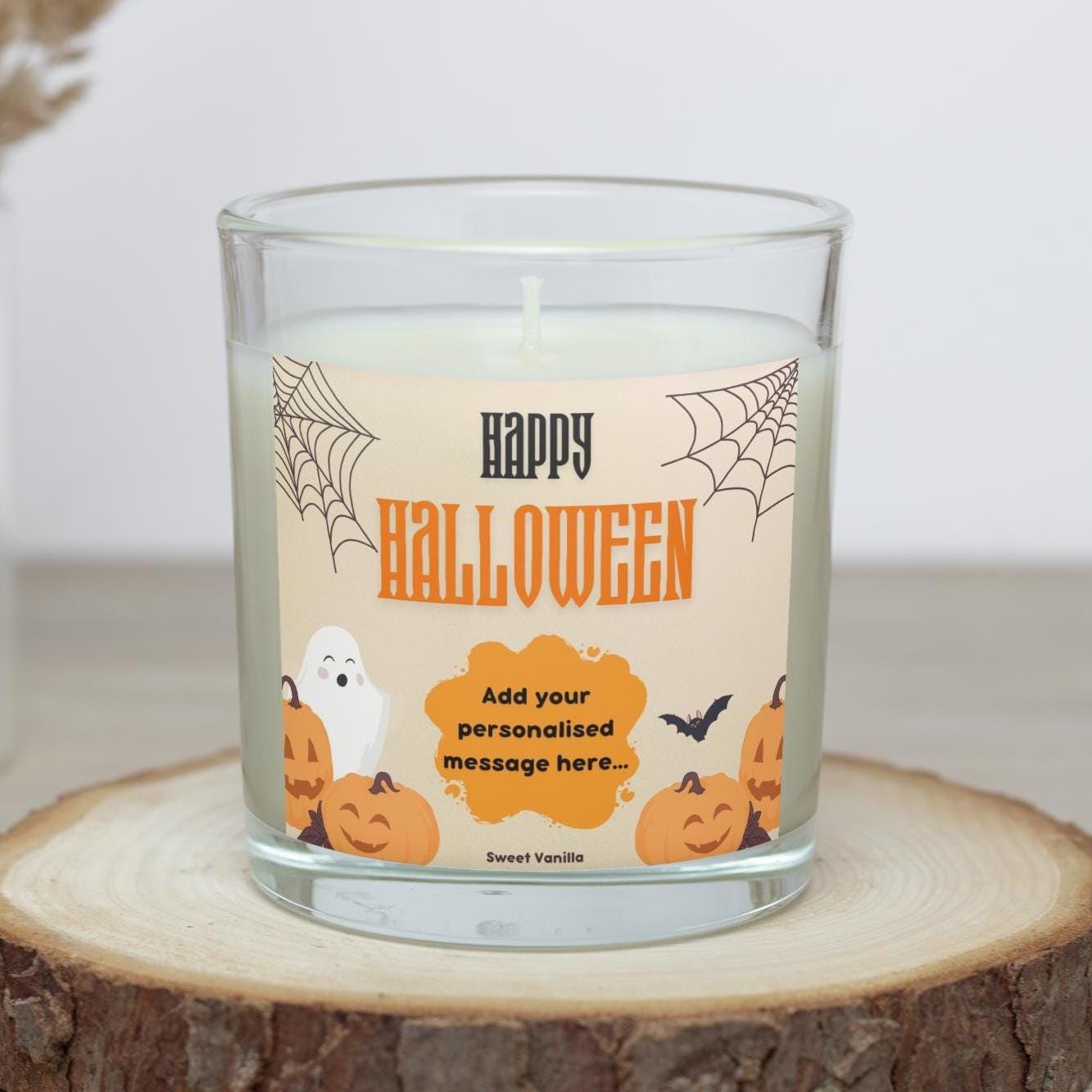 Halloween Message Personalised Candle | Halloween Decoration | Trick or Treat | Halloween Decorations | Happy Halloween Party | Custom Gift Etsy