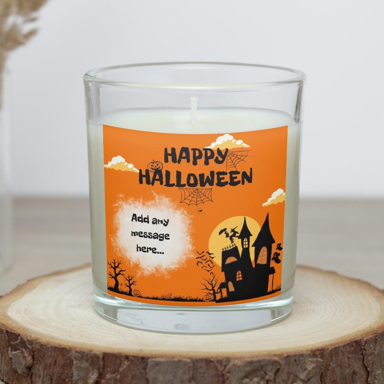 Happy Halloween Personalised Candle | Custom Halloween Message | Trick or Treat | Halloween Home  | Halloween Party Decoration | Halloween Etsy