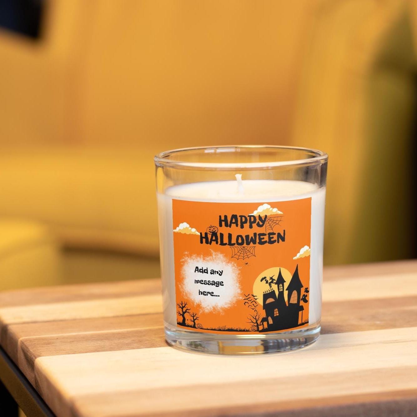Happy Halloween Personalised Candle | Custom Halloween Message | Trick or Treat | Halloween Home  | Halloween Party Decoration | Halloween Etsy
