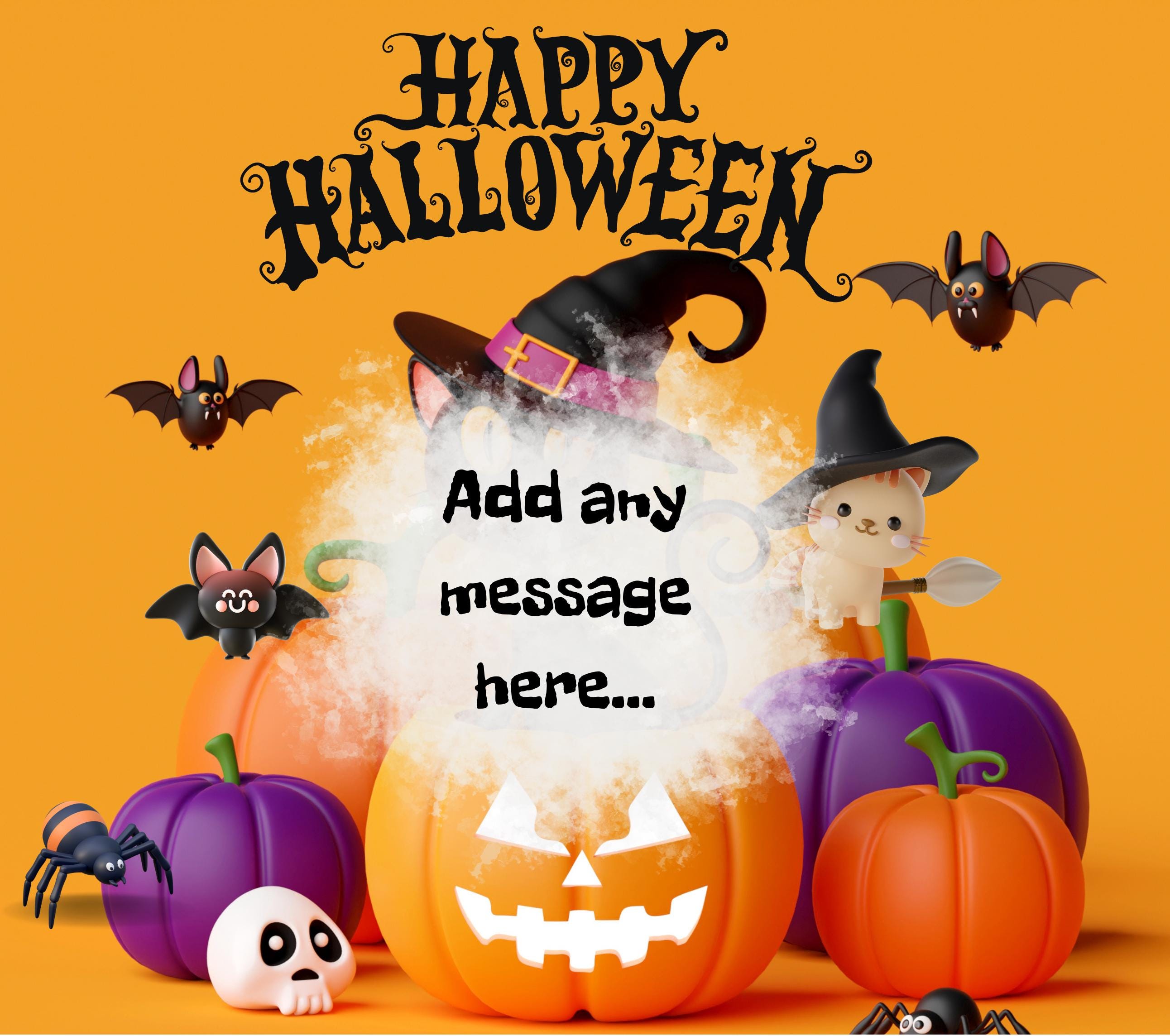 Halloween Custom Message Personalised Candle | Halloween Decoration | Trick or Treat | Halloween Party | Custom Message Halloween Candle Etsy