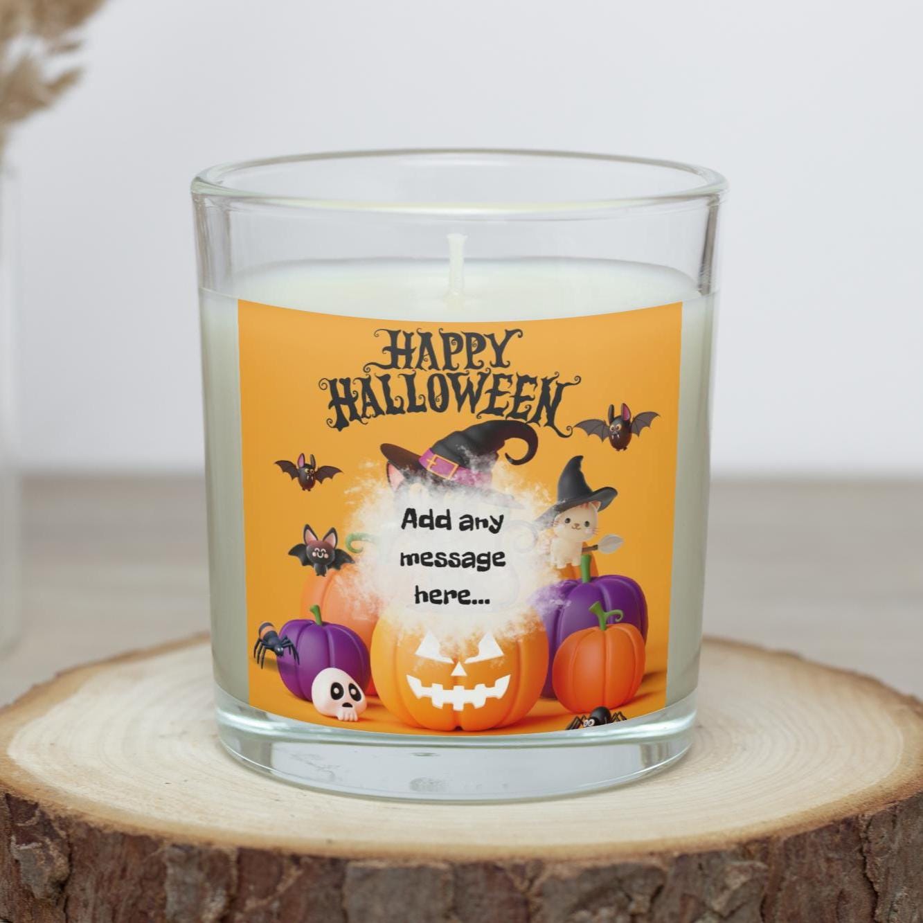 Halloween Custom Message Personalised Candle | Halloween Decoration | Trick or Treat | Halloween Party | Custom Message Halloween Candle Etsy