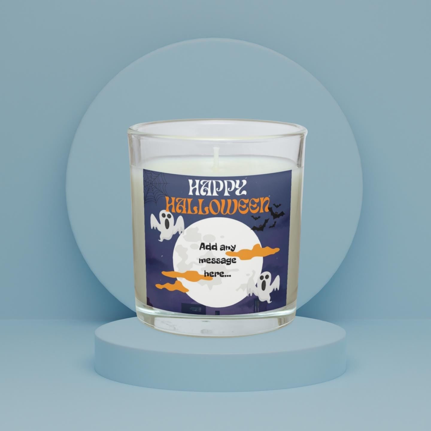 Happy Halloween Message Personalised Candle | Halloween Decorations | Halloween Custom Message | Party Décor for Halloween | Spooky Message Etsy