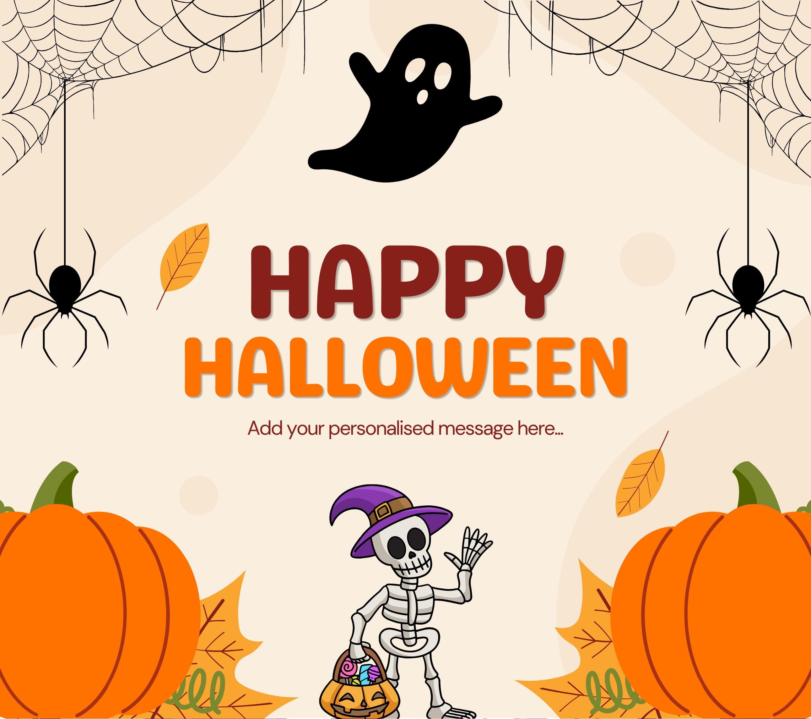 Happy Halloween Festive Personalised Candle | Halloween Décor | Halloween Message | Halloween Skeleton | Funny Halloween Message Gift Ideas Etsy
