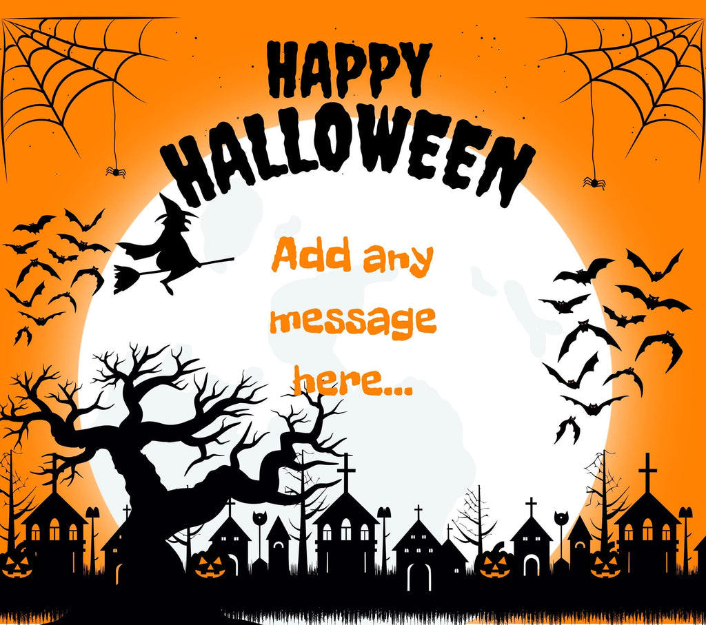 Happy Halloween Scene Personalised Candle | Halloween Decor | Spooky Halloween Ideas | Any Message Halloween Candle | Happy Halloween Party Etsy