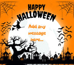 Happy Halloween Scene Personalised Candle | Halloween Decor | Spooky Halloween Ideas | Any Message Halloween Candle | Happy Halloween Party Etsy