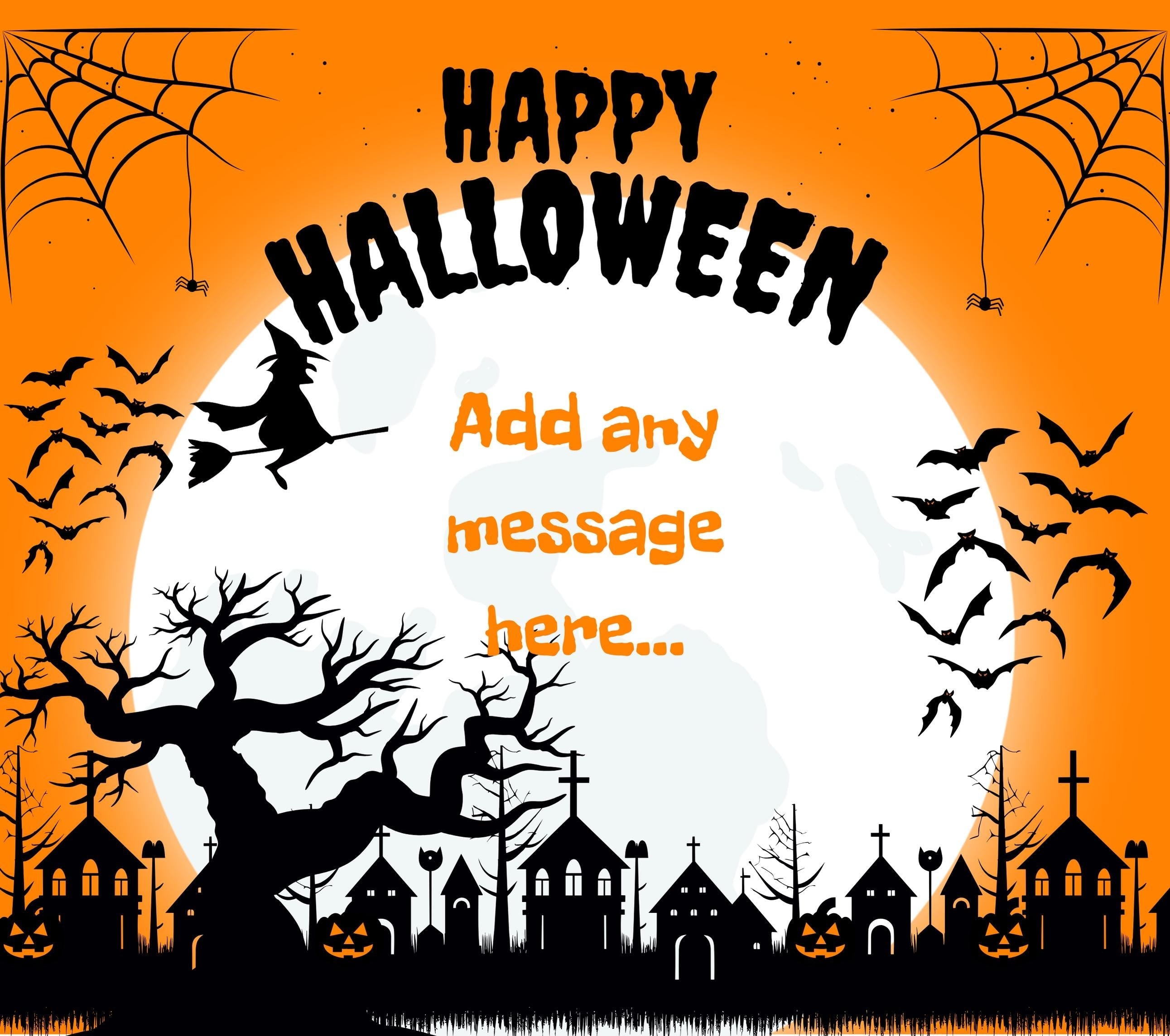 Happy Halloween Scene Personalised Candle | Halloween Decor | Spooky Halloween Ideas | Any Message Halloween Candle | Happy Halloween Party Etsy