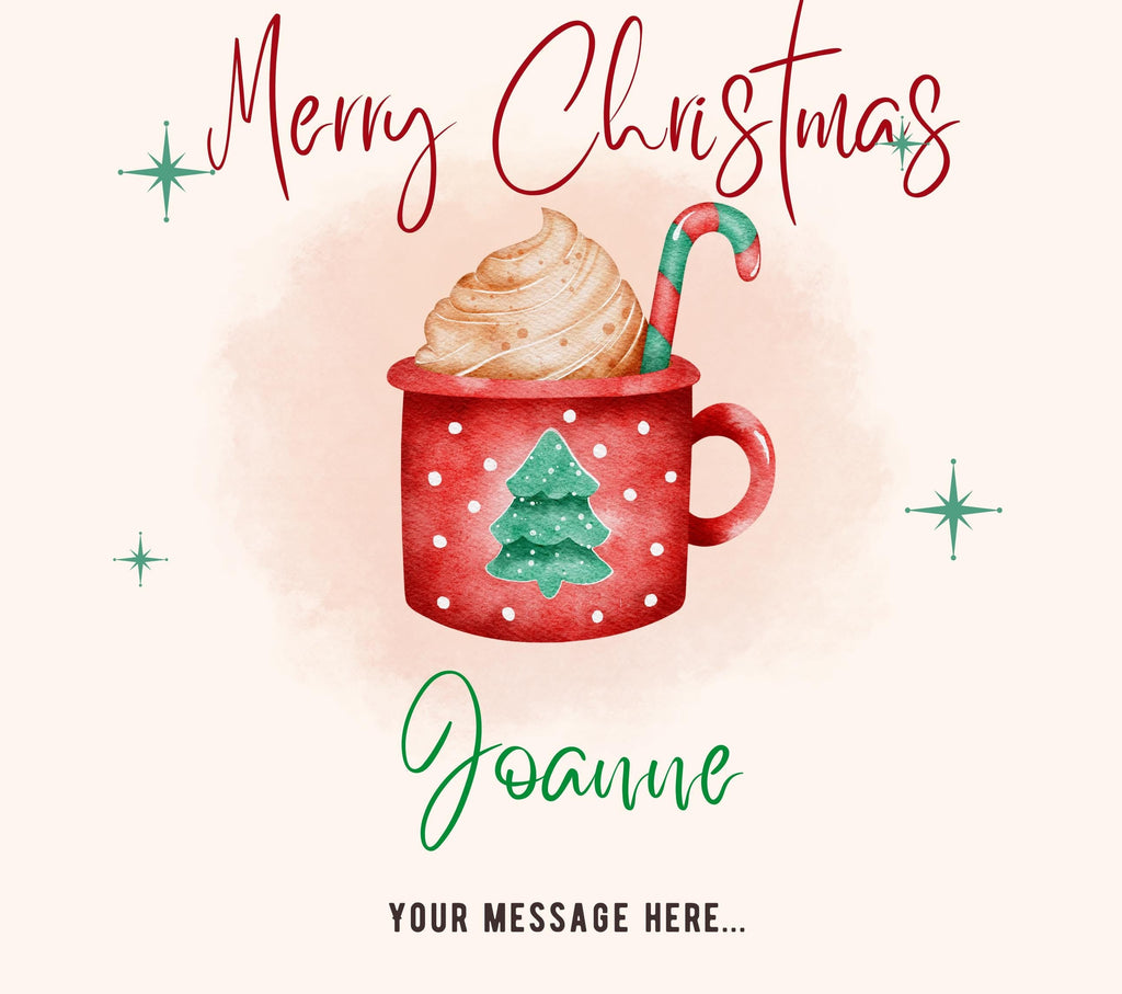 Merry Christmas Hot Chocolate Cup Candle | Personalised Candle | Festive Candle Message Gift | Add any Message | Personalised Christmas Gift Etsy