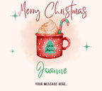 Merry Christmas Hot Chocolate Cup Candle | Personalised Candle | Festive Candle Message Gift | Add any Message | Personalised Christmas Gift Etsy