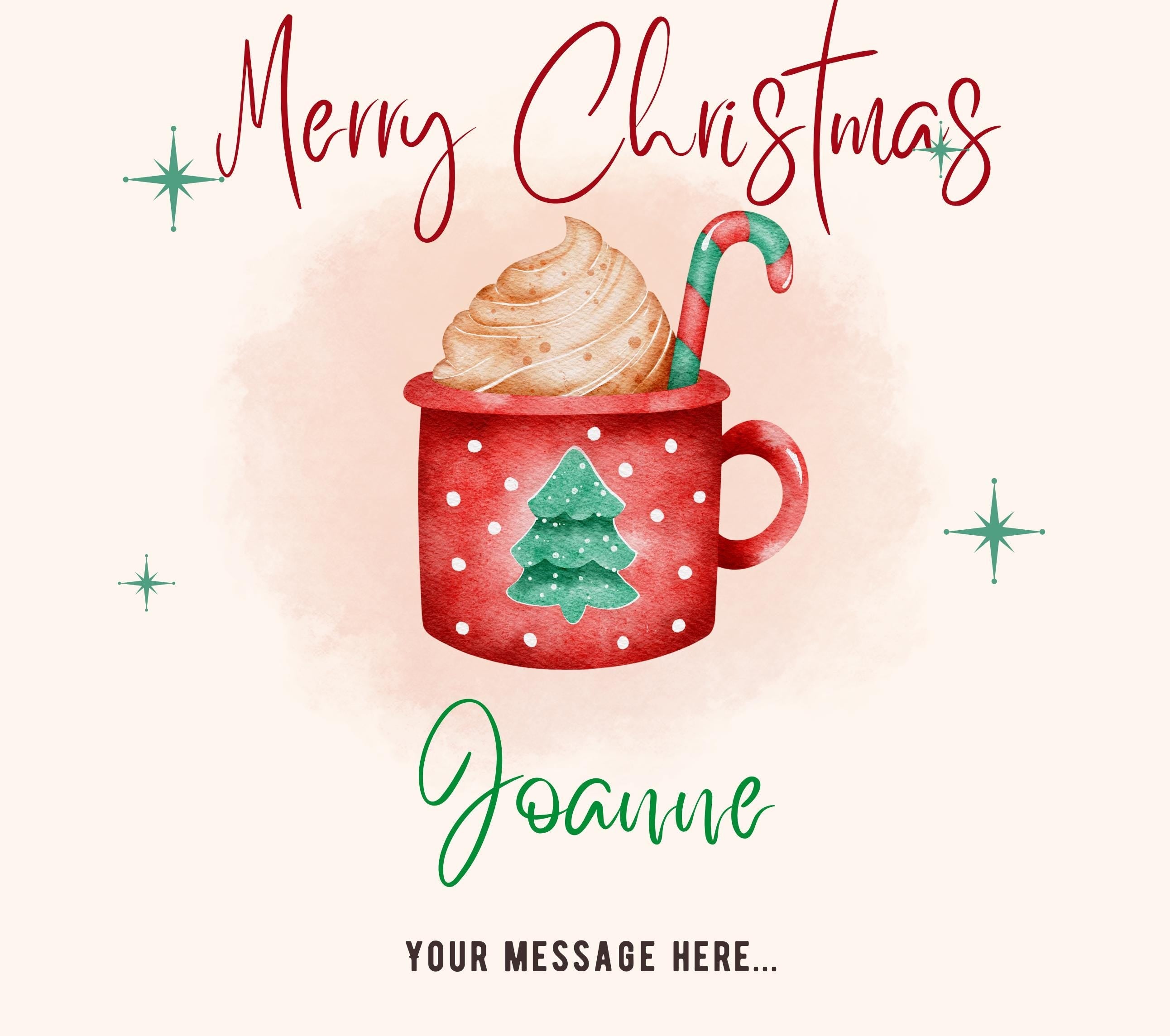 Merry Christmas Hot Chocolate Cup Candle | Personalised Candle | Festive Candle Message Gift | Add any Message | Personalised Christmas Gift Etsy