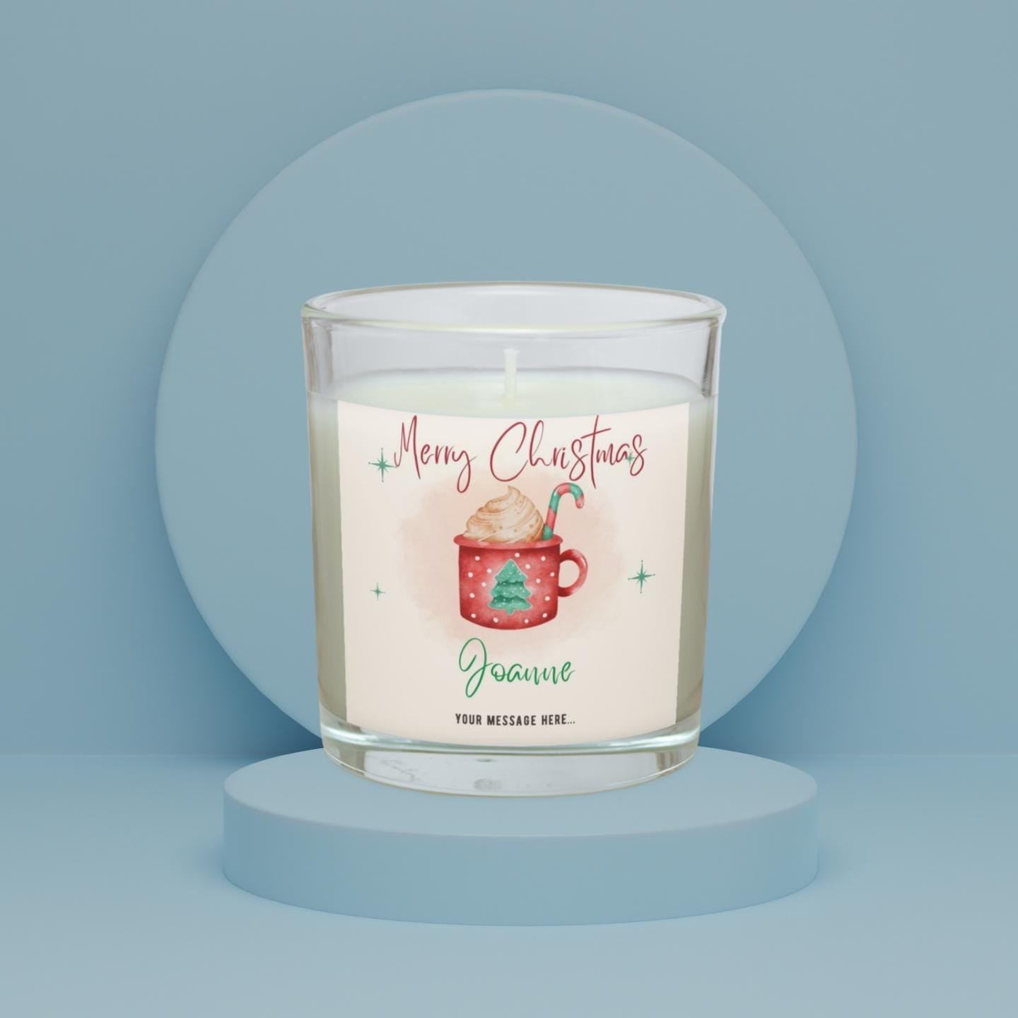 Merry Christmas Hot Chocolate Cup Candle | Personalised Candle | Festive Candle Message Gift | Add any Message | Personalised Christmas Gift Etsy