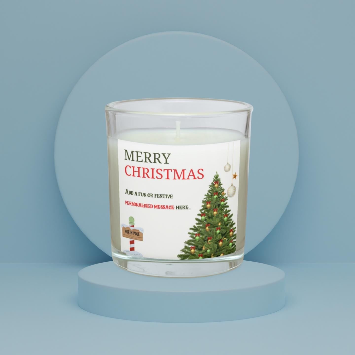 Merry Christmas Tree Candle | Personalised Candle | Christmas Gift | Festive Decorations | Christmas Candle | Custom Christmas Message Gifts Etsy