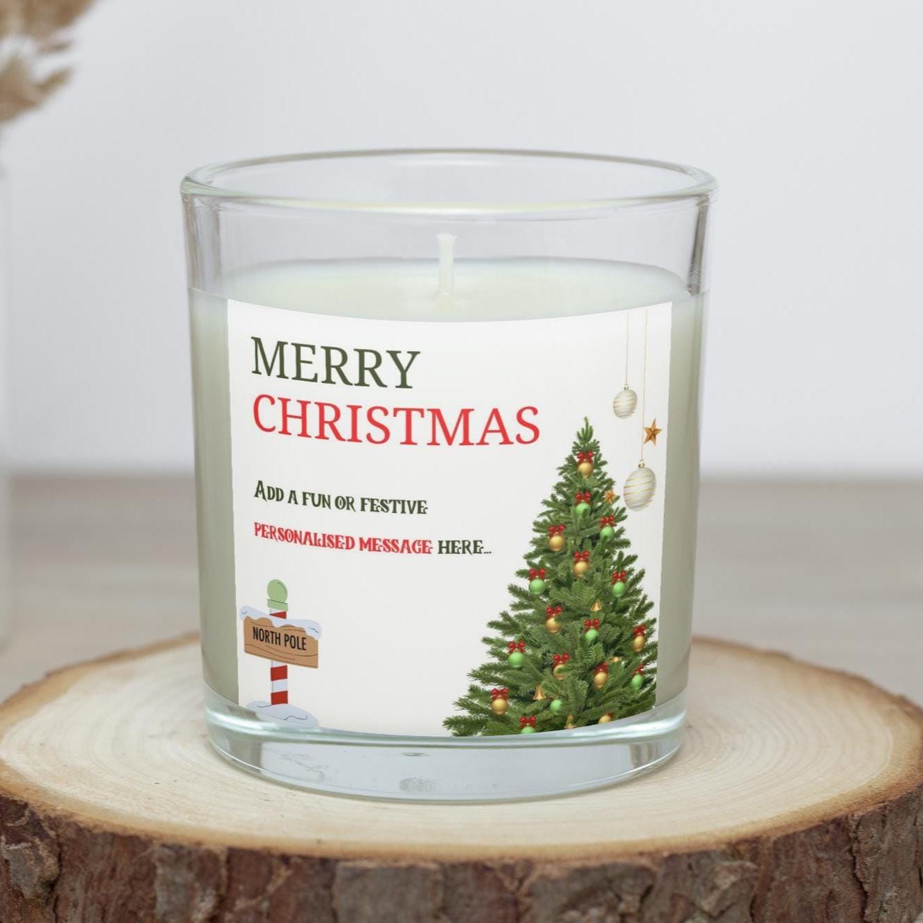 Merry Christmas Tree Candle | Personalised Candle | Christmas Gift | Festive Decorations | Christmas Candle | Custom Christmas Message Gifts Etsy