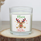Merry Christmas Reindeer Name Candle | Personalised Candle | Reindeer Name Message Gift | Christmas Decoration | Cute Festive Name Candle Etsy