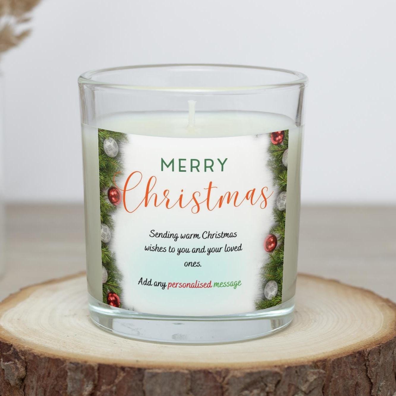 Merry Christmas Message Candle | Personalised Candle | Personalised Christmas Message Gift | Secret Santa Gift | Name and Message Candle Etsy