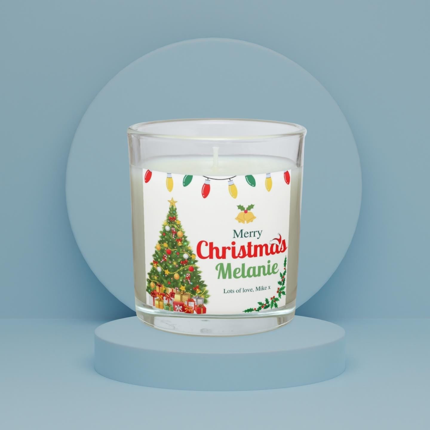 Merry Christmas Personalised Candle | Festive Name And Message Gift | Christmas Name Candle | Gift for Christmas | Secret Santa Message Gift Etsy