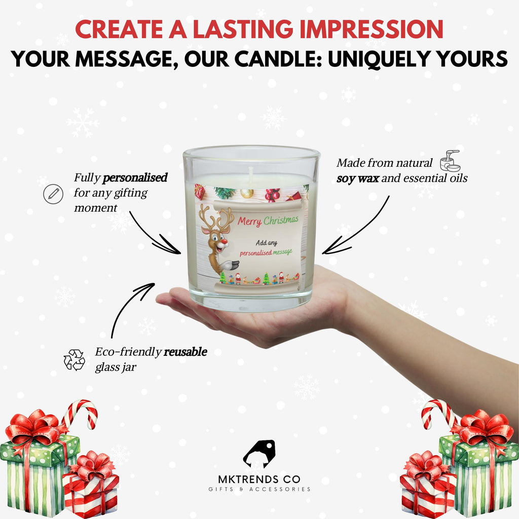 Reindeer Christmas Message Personalised Candle | Christmas Gift | Festive Reindeer Message | Personalised Message | Christmas Gift Message Etsy