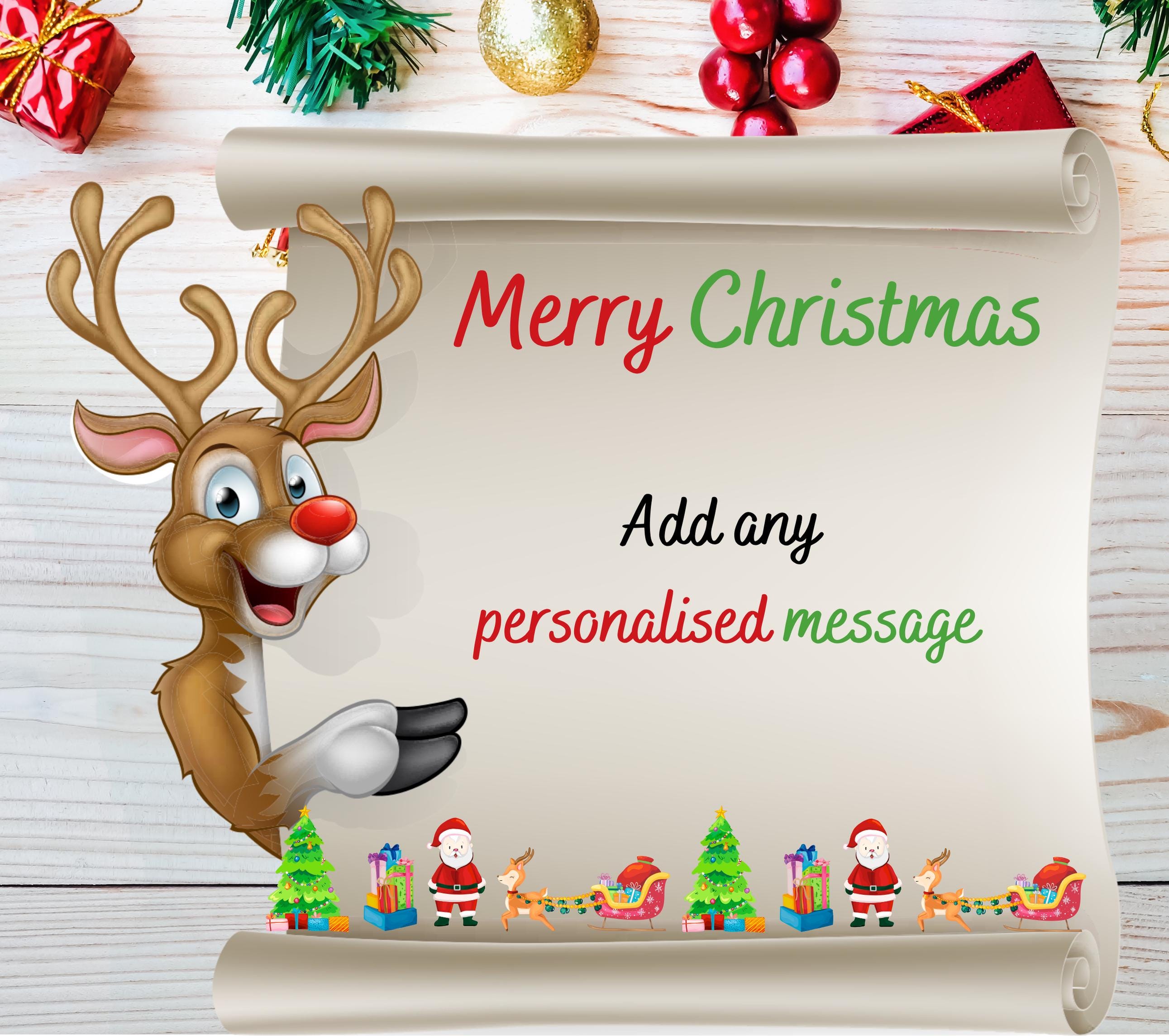Reindeer Christmas Message Personalised Candle | Christmas Gift | Festive Reindeer Message | Personalised Message | Christmas Gift Message Etsy