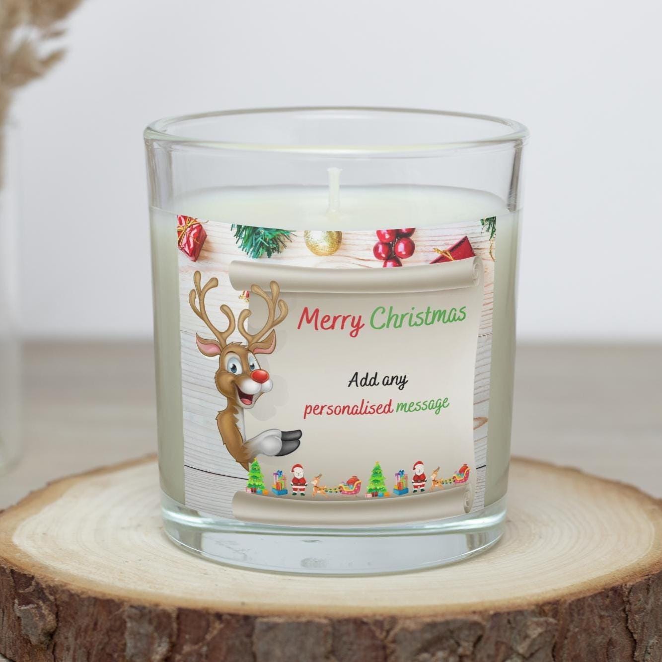 Reindeer Christmas Message Personalised Candle | Christmas Gift | Festive Reindeer Message | Personalised Message | Christmas Gift Message Etsy