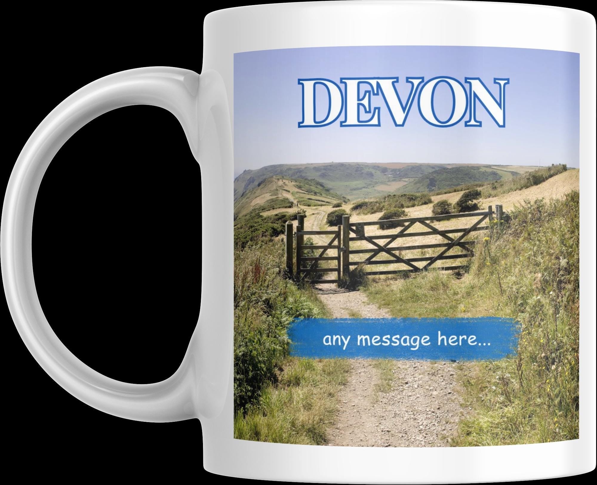 Personalised Devon Mug | Custom Scenic Coffee Cup | Devon Gift | Countryside Mug | Custom Message Mug | UK Souvenir | Gift for Him Her Etsy