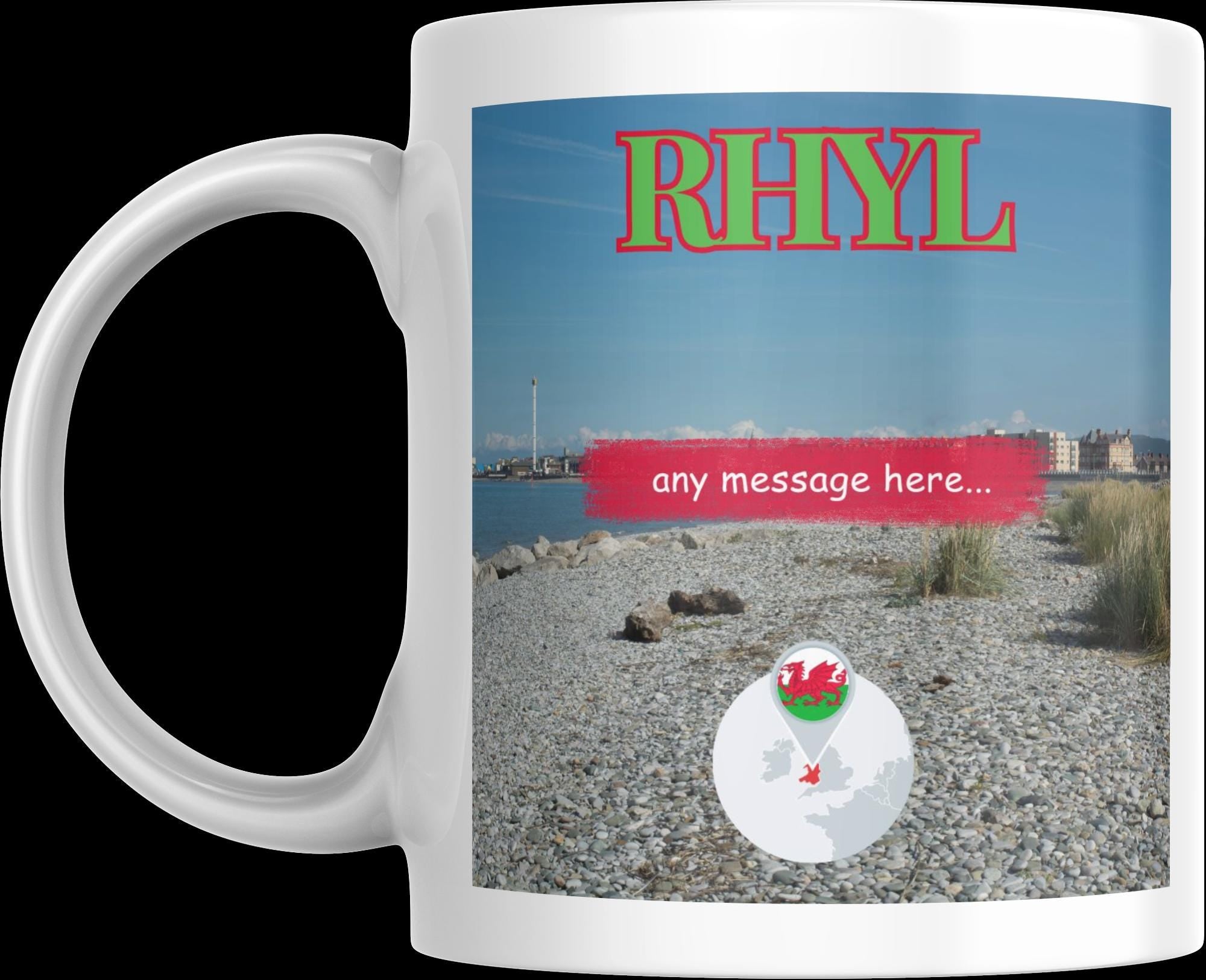 Personalised Rhyl Mug | Custom Seaside Gift | Rhyl Beach Mug | Wales Souvenir | Coastal Coffee Cup | Gift for Him or Her Etsy