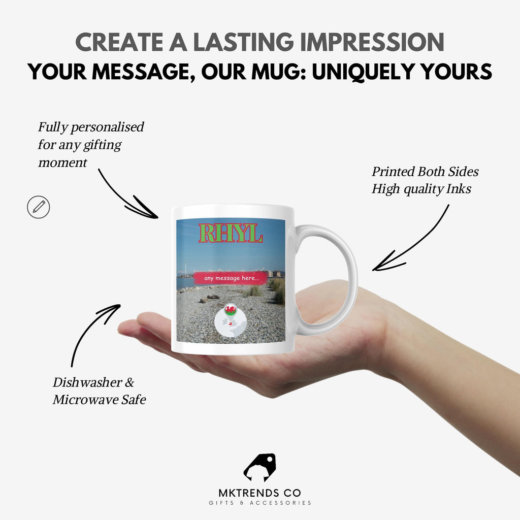 Personalised Rhyl Mug | Custom Seaside Gift | Rhyl Beach Mug | Wales Souvenir | Coastal Coffee Cup | Gift for Him or Her Etsy