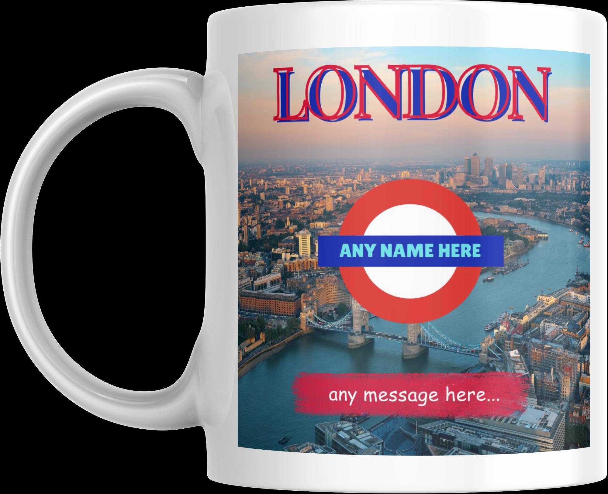 Personalised London Mug | Custom City Gift | London Underground Style | Tower Bridge Coffee Cup | UK Souvenir | Gift for Him or Her Etsy