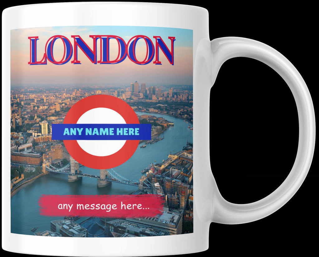 Personalised London Mug | Custom City Gift | London Underground Style | Tower Bridge Coffee Cup | UK Souvenir | Gift for Him or Her Etsy