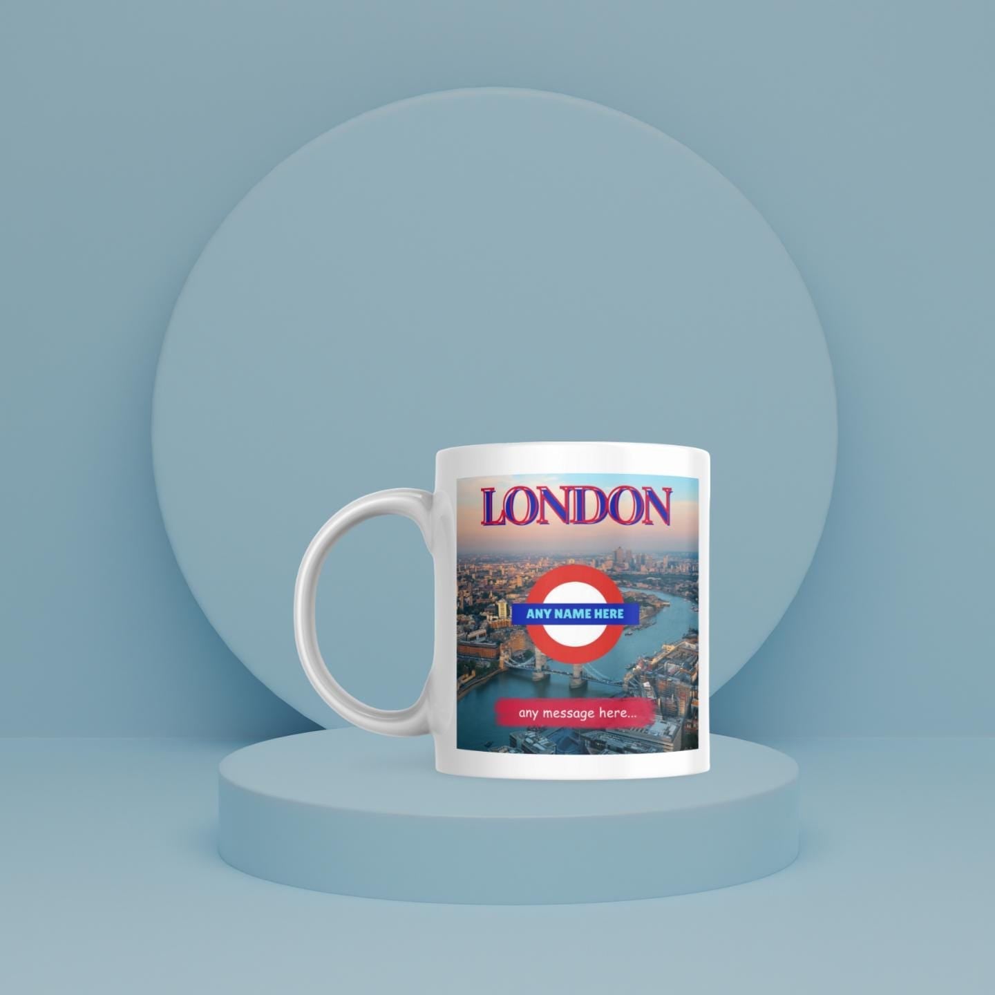 Personalised London Mug | Custom City Gift | London Underground Style | Tower Bridge Coffee Cup | UK Souvenir | Gift for Him or Her Etsy