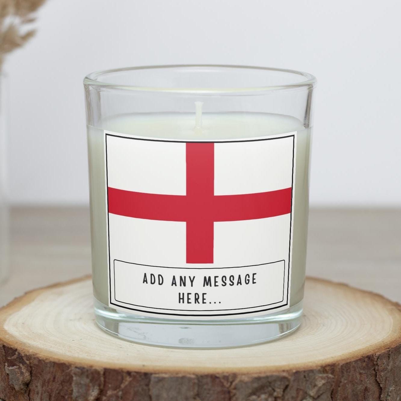 England Personalised Candle | England Flag Gift | England Flag Message Gift | St Georges Cross | British Home Décor | This Is England Gift Etsy