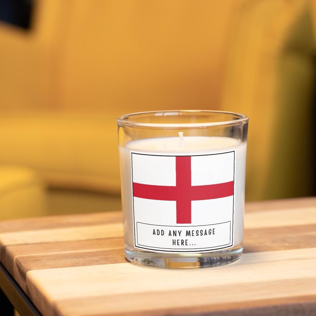 England Personalised Candle | England Flag Gift | England Flag Message Gift | St Georges Cross | British Home Décor | This Is England Gift Etsy