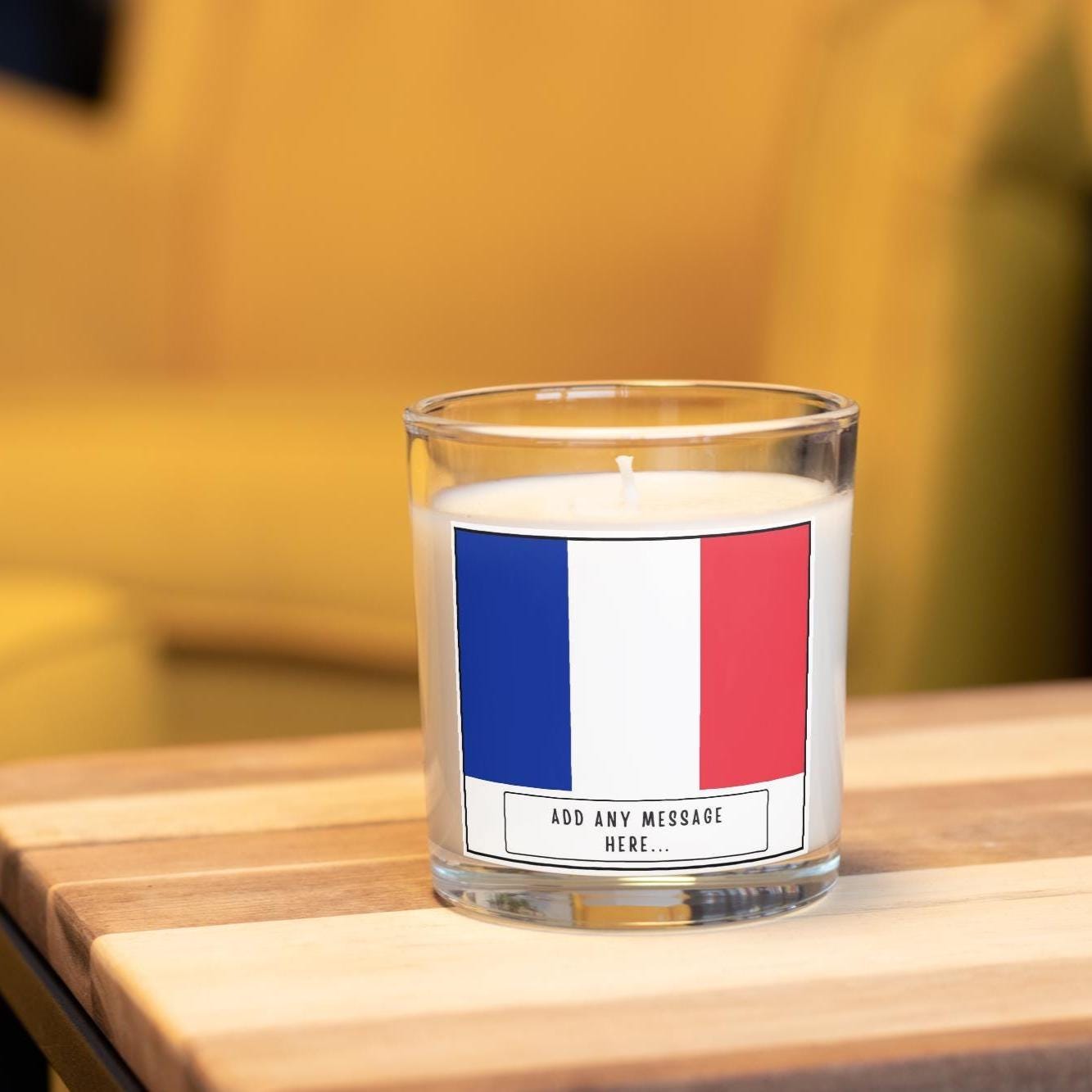 France Personalised Candle | Flag of France Gift | French Message Gift | French Friend Gift | French Flag Message Candle | Expat in France Etsy