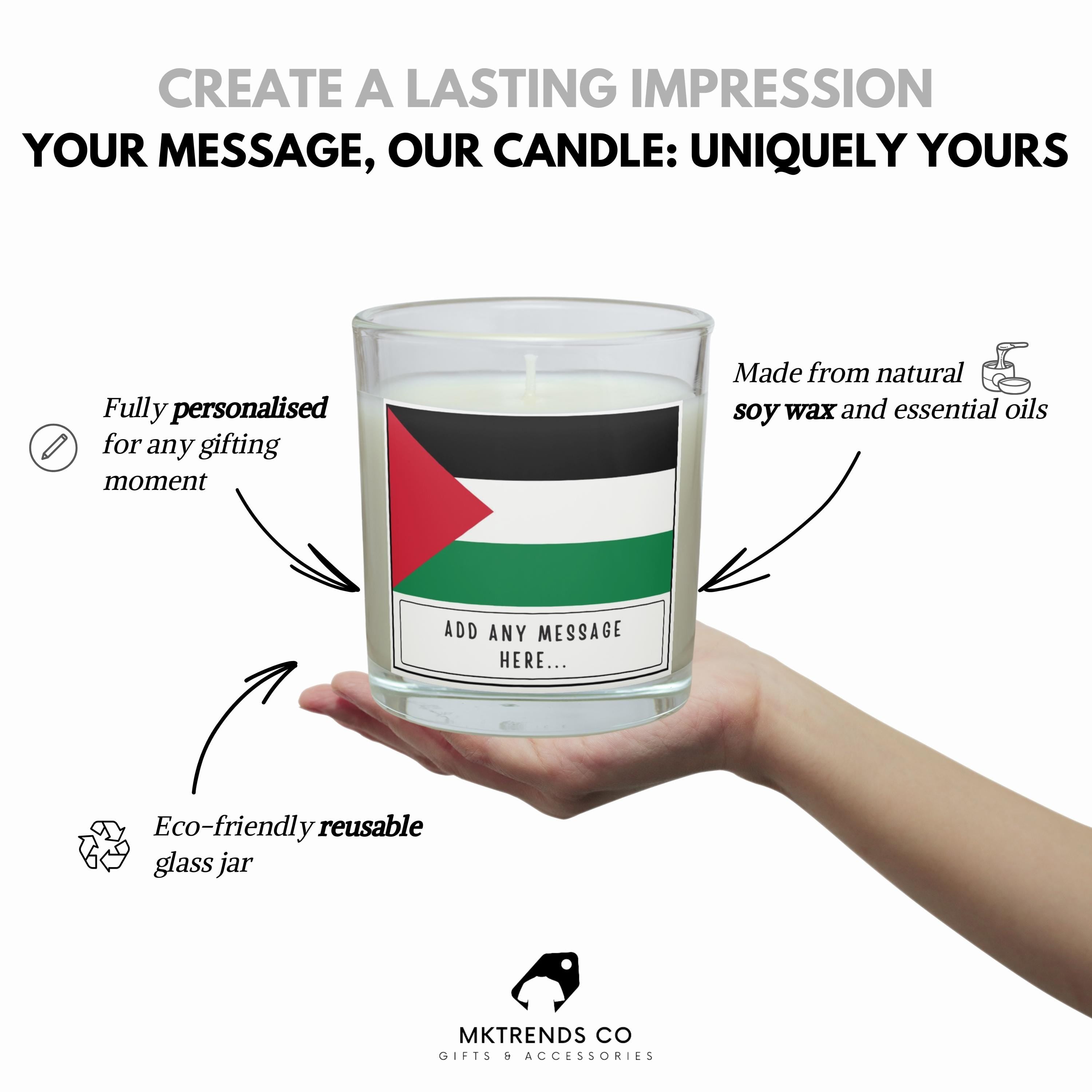 Palestine Candle | Flag of Palestine Gift | Palestine Message Candle | Palestine Home Décor | Missing Palestine | Palestine Cultural Candle Etsy