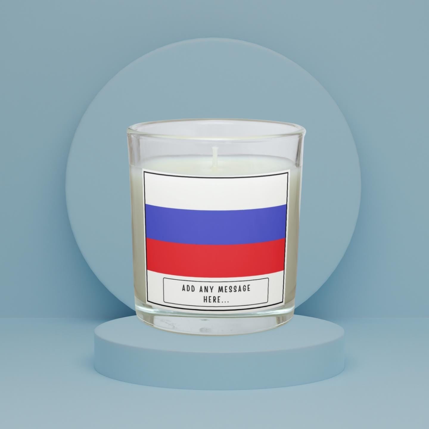 Russia Personalised Candle | Flag of Russia Gift | Russia Message Candle | Russian Gifts | Russian Culture | Missing Russia | Russia Décor Etsy