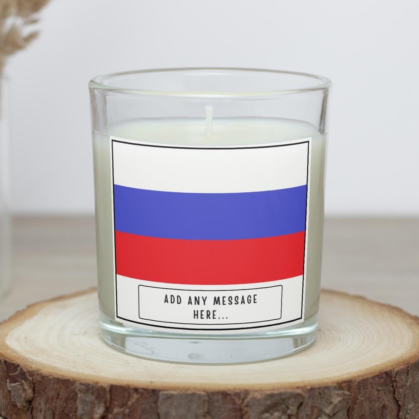 Russia Personalised Candle | Flag of Russia Gift | Russia Message Candle | Russian Gifts | Russian Culture | Missing Russia | Russia Décor Etsy