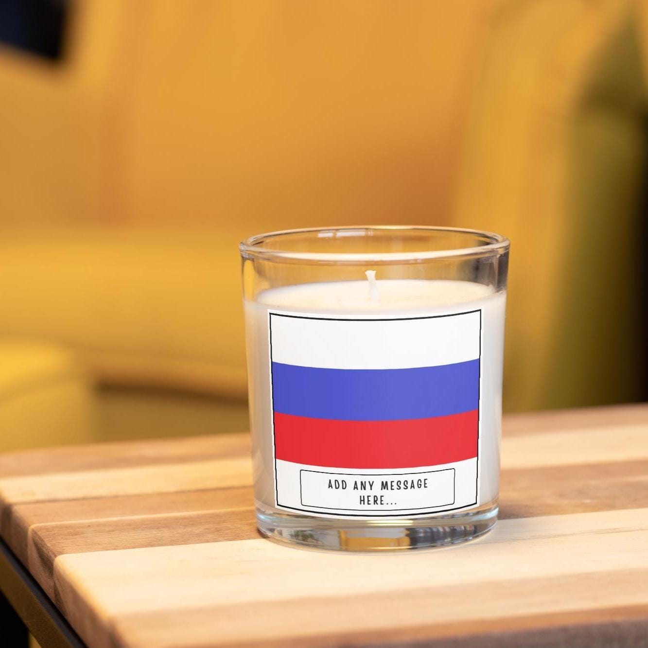 Russia Personalised Candle | Flag of Russia Gift | Russia Message Candle | Russian Gifts | Russian Culture | Missing Russia | Russia Décor Etsy