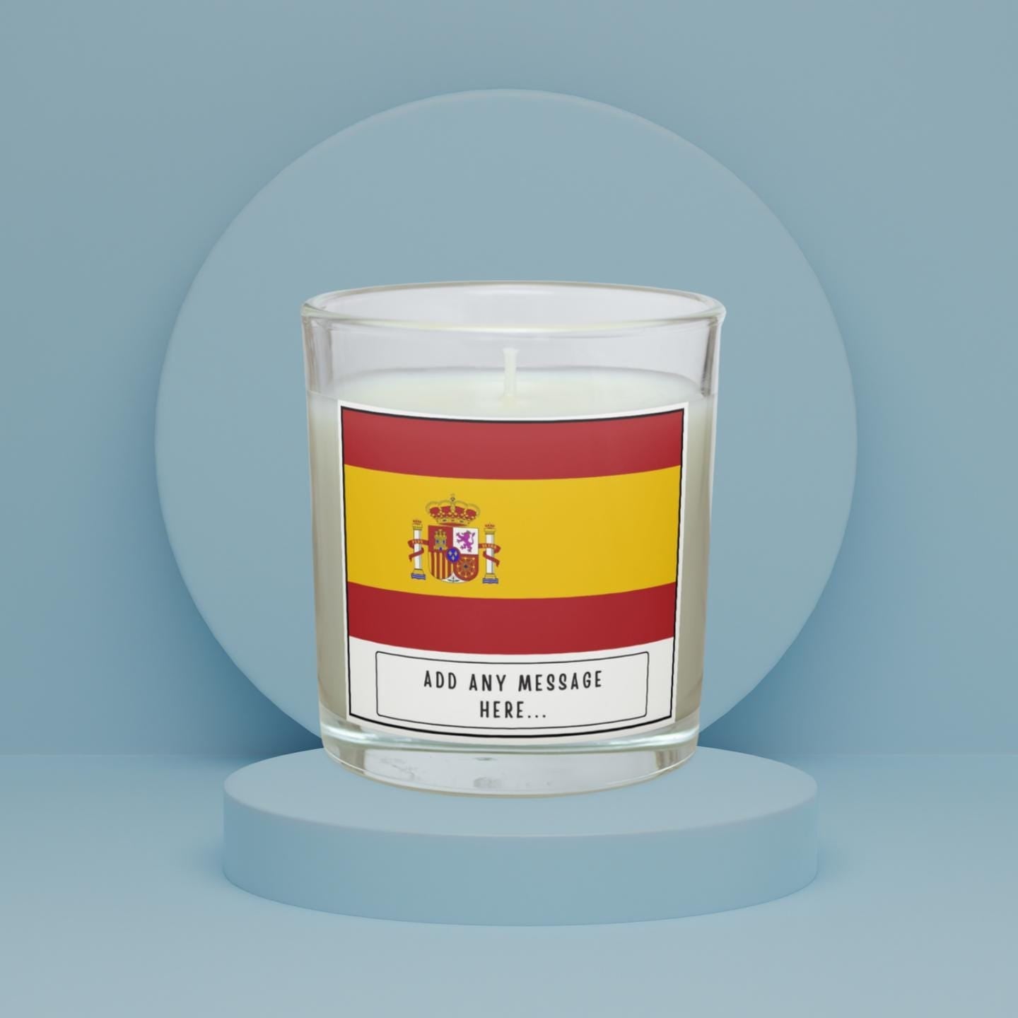 Spain Personalised Candle | Flag of Spain | Spanish Candle Gift | Spain Lover Gift | Spanish Message | Spain Birthday | Spanish Culture Gift Etsy