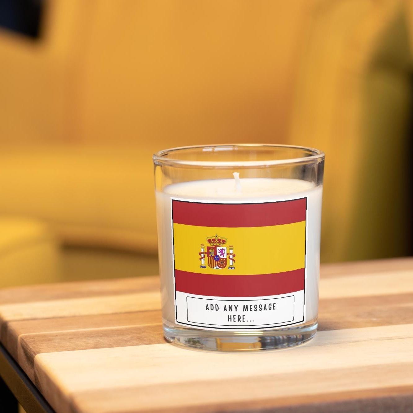 Spain Personalised Candle | Flag of Spain | Spanish Candle Gift | Spain Lover Gift | Spanish Message | Spain Birthday | Spanish Culture Gift Etsy