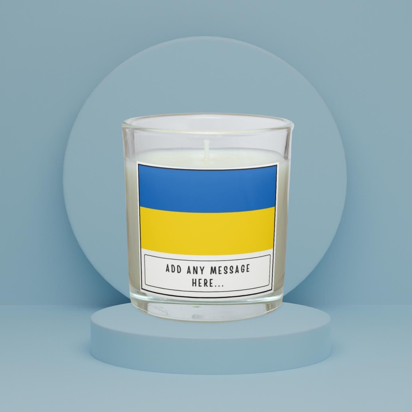Ukraine Personalised Candle | Flag of Ukraine | Ukraine Message Candle | Gift for Ukrainian | Patriotic Ukraine Gift | Missing Ukraine Gift Etsy