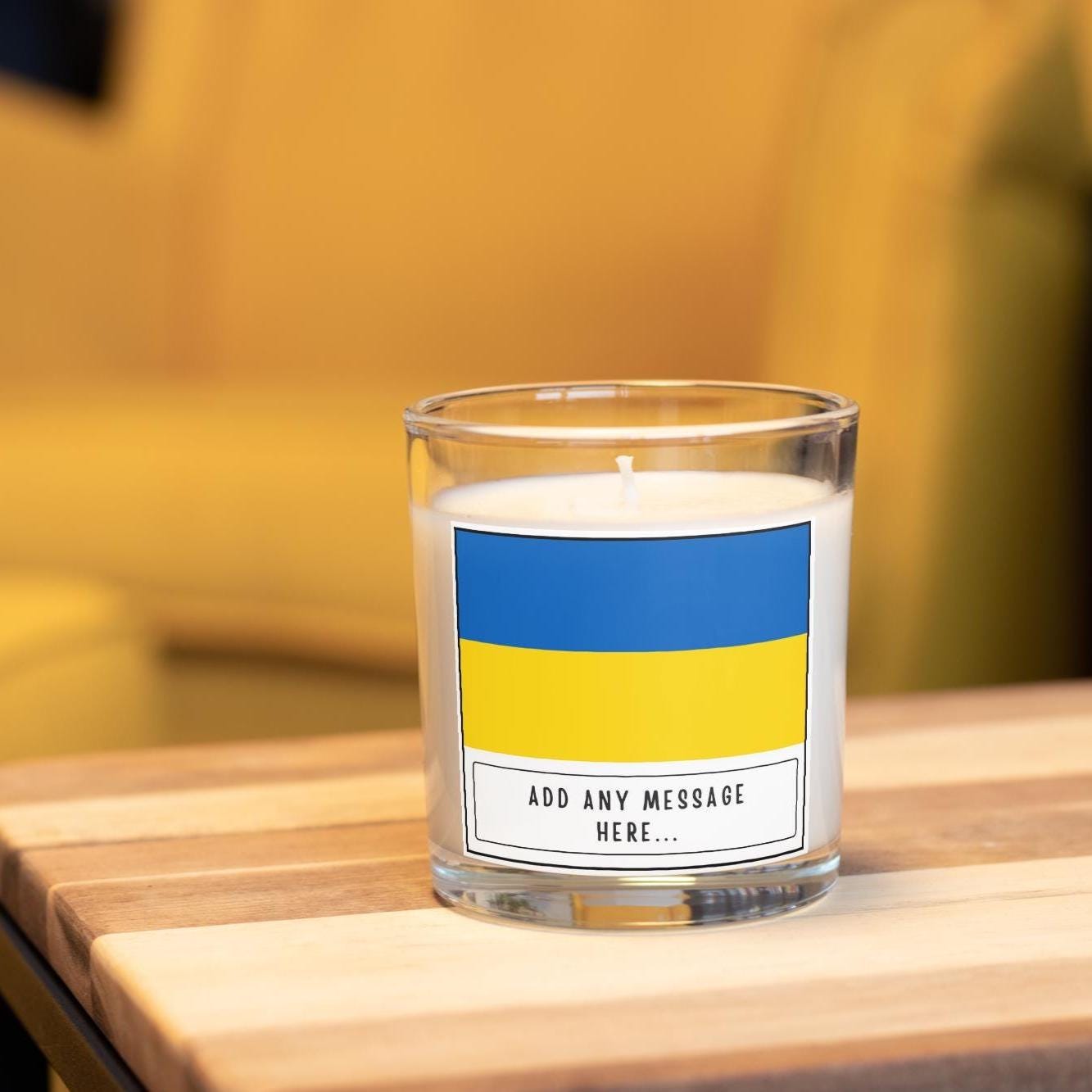 Ukraine Personalised Candle | Flag of Ukraine | Ukraine Message Candle | Gift for Ukrainian | Patriotic Ukraine Gift | Missing Ukraine Gift Etsy