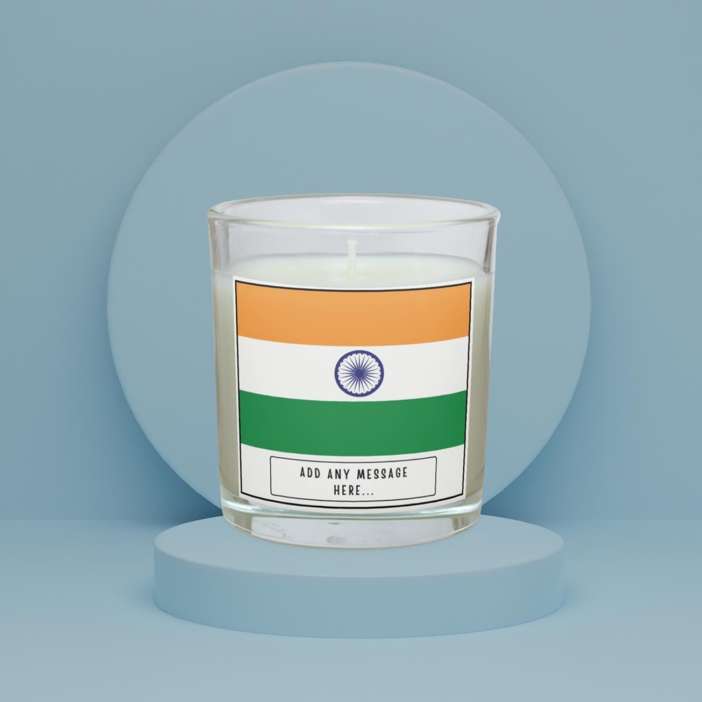 India Personalised Candle | Flag of India | Gift for Indian | India Message Gift | Diwali Candle | Holi Candle | Indian Home Decor | India Etsy