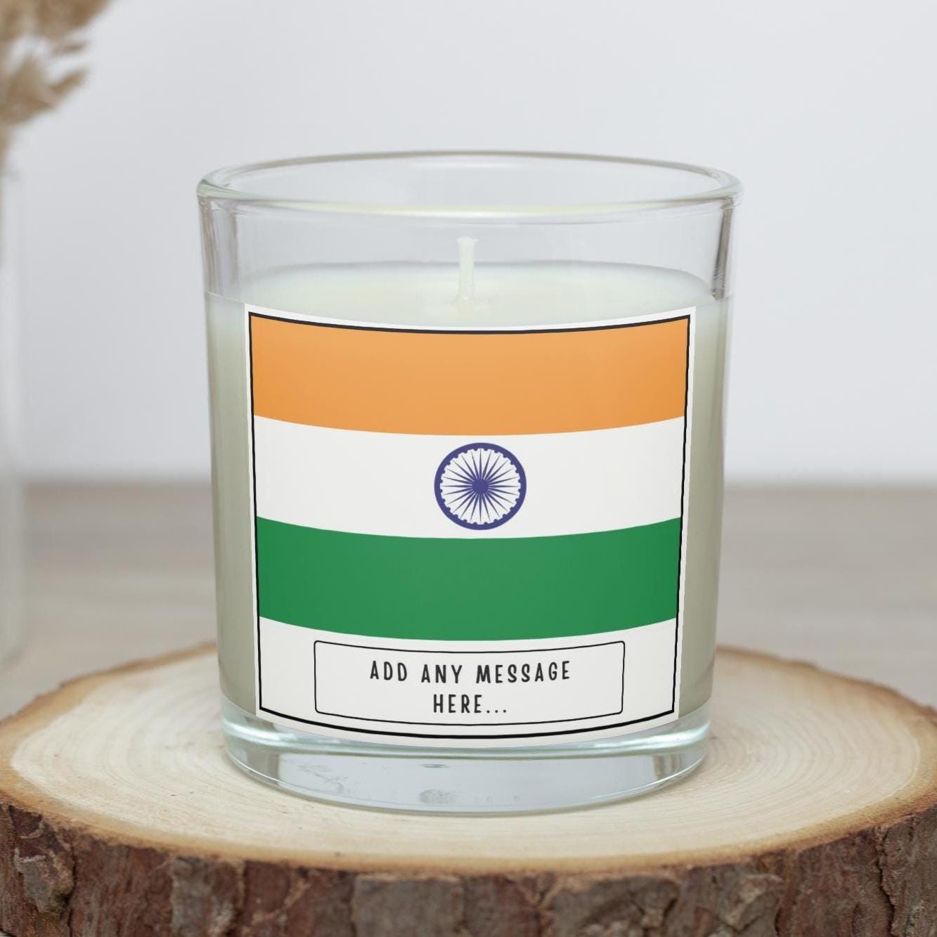 India Personalised Candle | Flag of India | Gift for Indian | India Message Gift | Diwali Candle | Holi Candle | Indian Home Decor | India Etsy