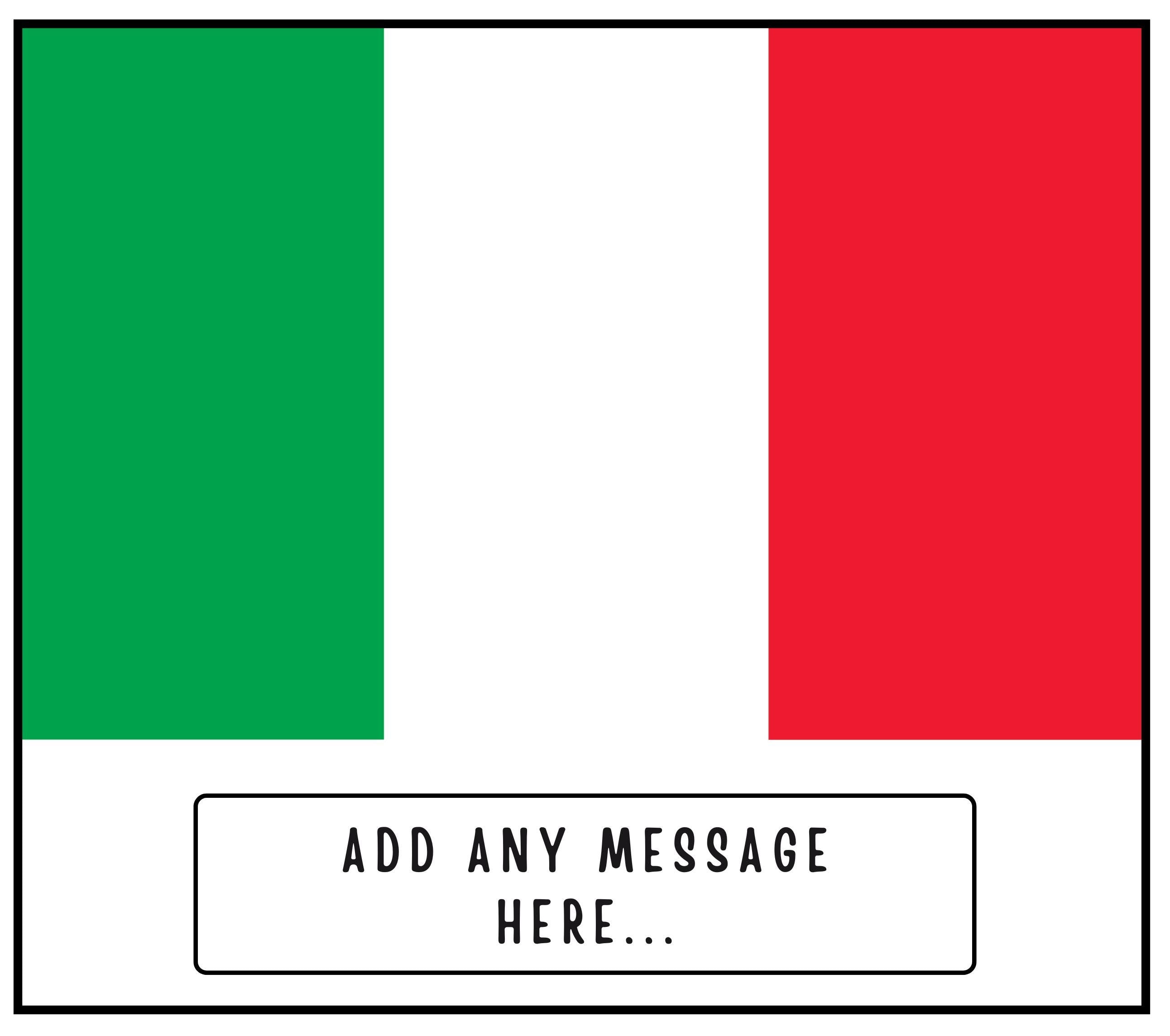 Italy Personalised Candle | Flag of Italy | Gift for Italian | Missing Italy Gift | Italian Home Décor | Italy Message Gift | Italy Candle Etsy