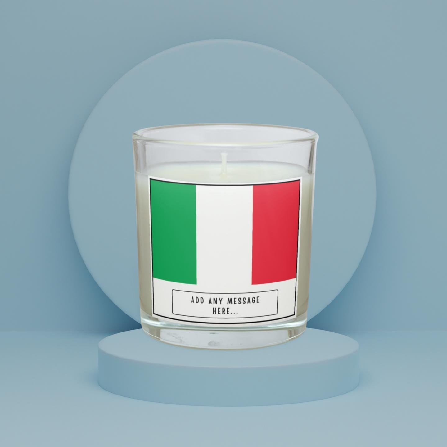 Italy Personalised Candle | Flag of Italy | Gift for Italian | Missing Italy Gift | Italian Home Décor | Italy Message Gift | Italy Candle Etsy