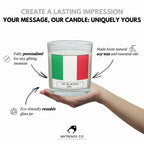Italy Personalised Candle | Flag of Italy | Gift for Italian | Missing Italy Gift | Italian Home Décor | Italy Message Gift | Italy Candle Etsy