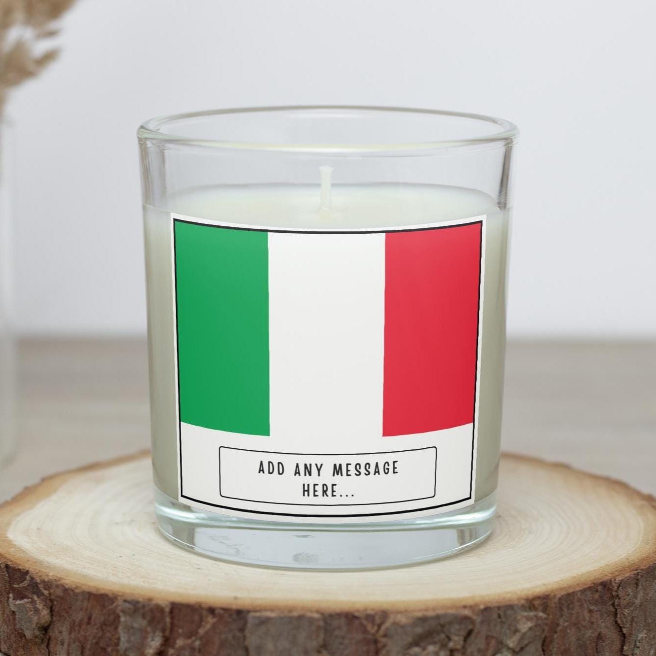 Italy Personalised Candle | Flag of Italy | Gift for Italian | Missing Italy Gift | Italian Home Décor | Italy Message Gift | Italy Candle Etsy