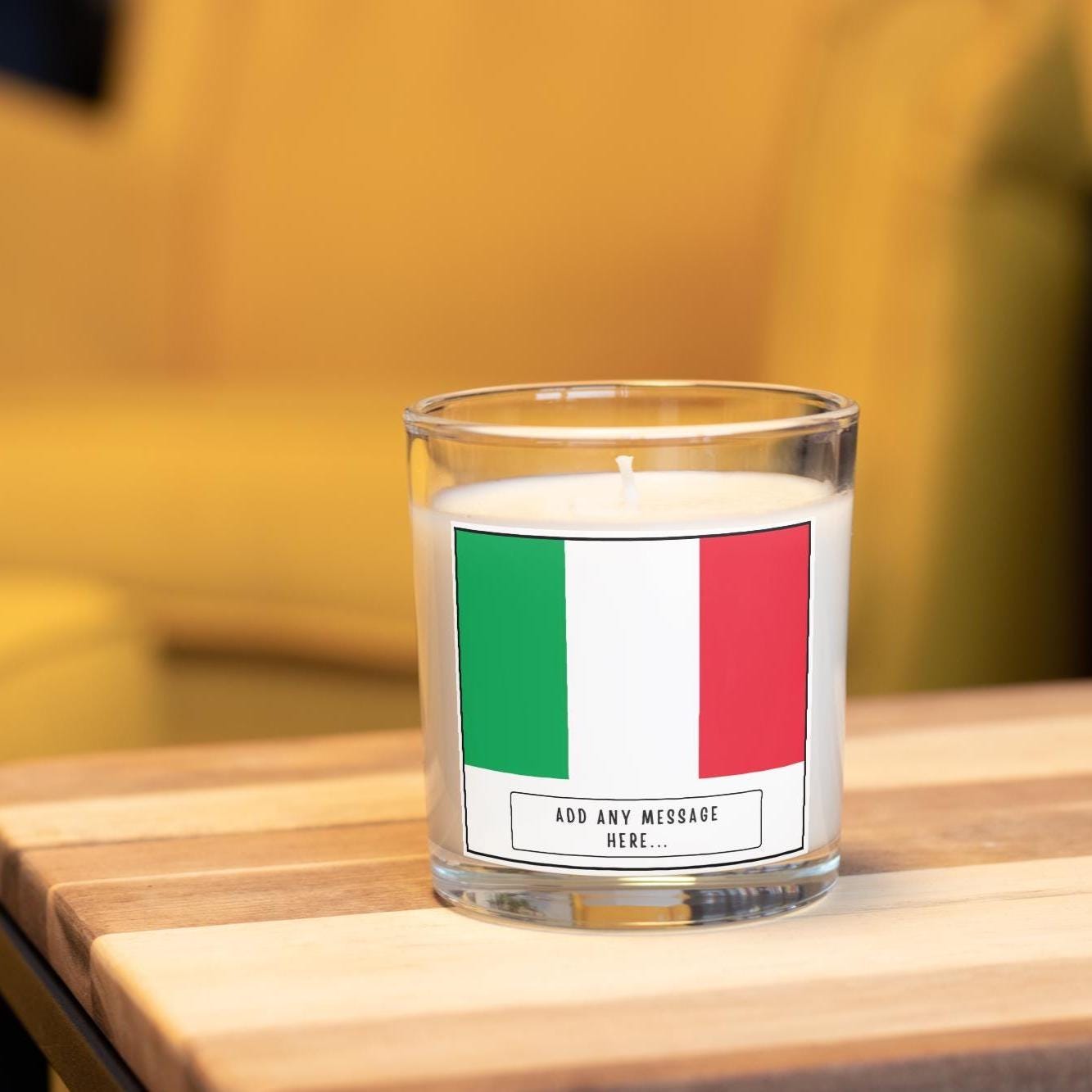 Italy Personalised Candle | Flag of Italy | Gift for Italian | Missing Italy Gift | Italian Home Décor | Italy Message Gift | Italy Candle Etsy