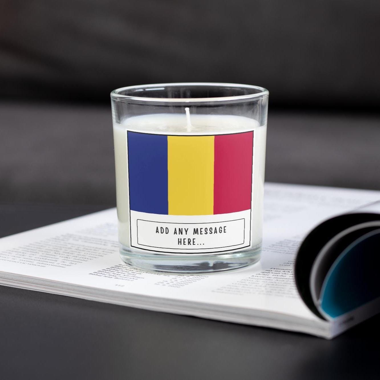 Romania Personalised Candle | Romanian Flag Gift | Flag of Romania Candle | Gift for Romanian | Romania Message Gift | Romanian Culture Etsy