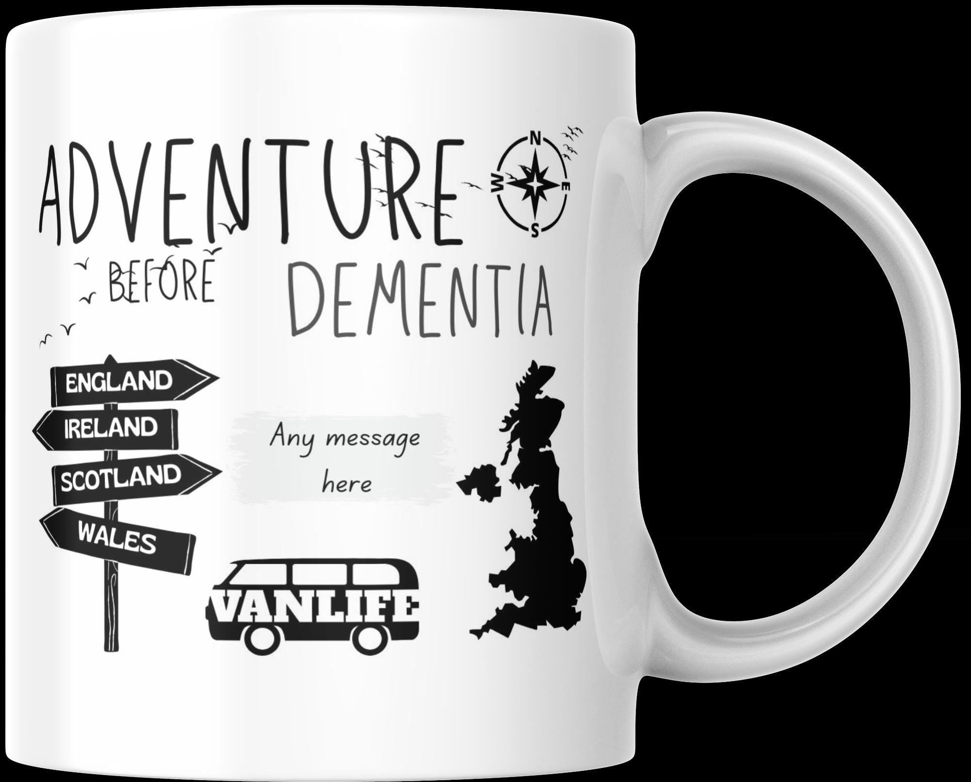 Adventure Before Dementia Mug | Personalised Motorhome Gift | Caravan Coffee Cup | Vanlife Present | UK Travel Mug | Funny Touring Gift Etsy