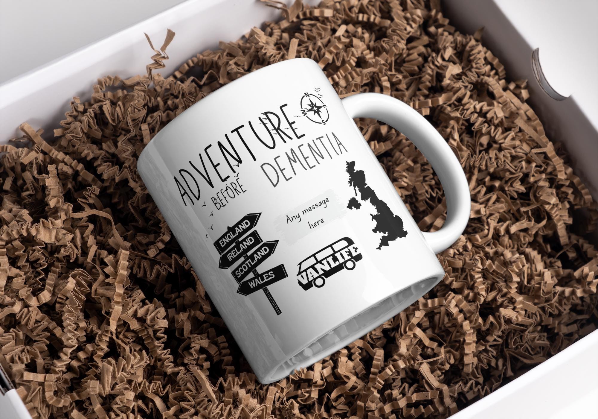 Adventure Before Dementia Mug | Personalised Motorhome Gift | Caravan Coffee Cup | Vanlife Present | UK Travel Mug | Funny Touring Gift Etsy