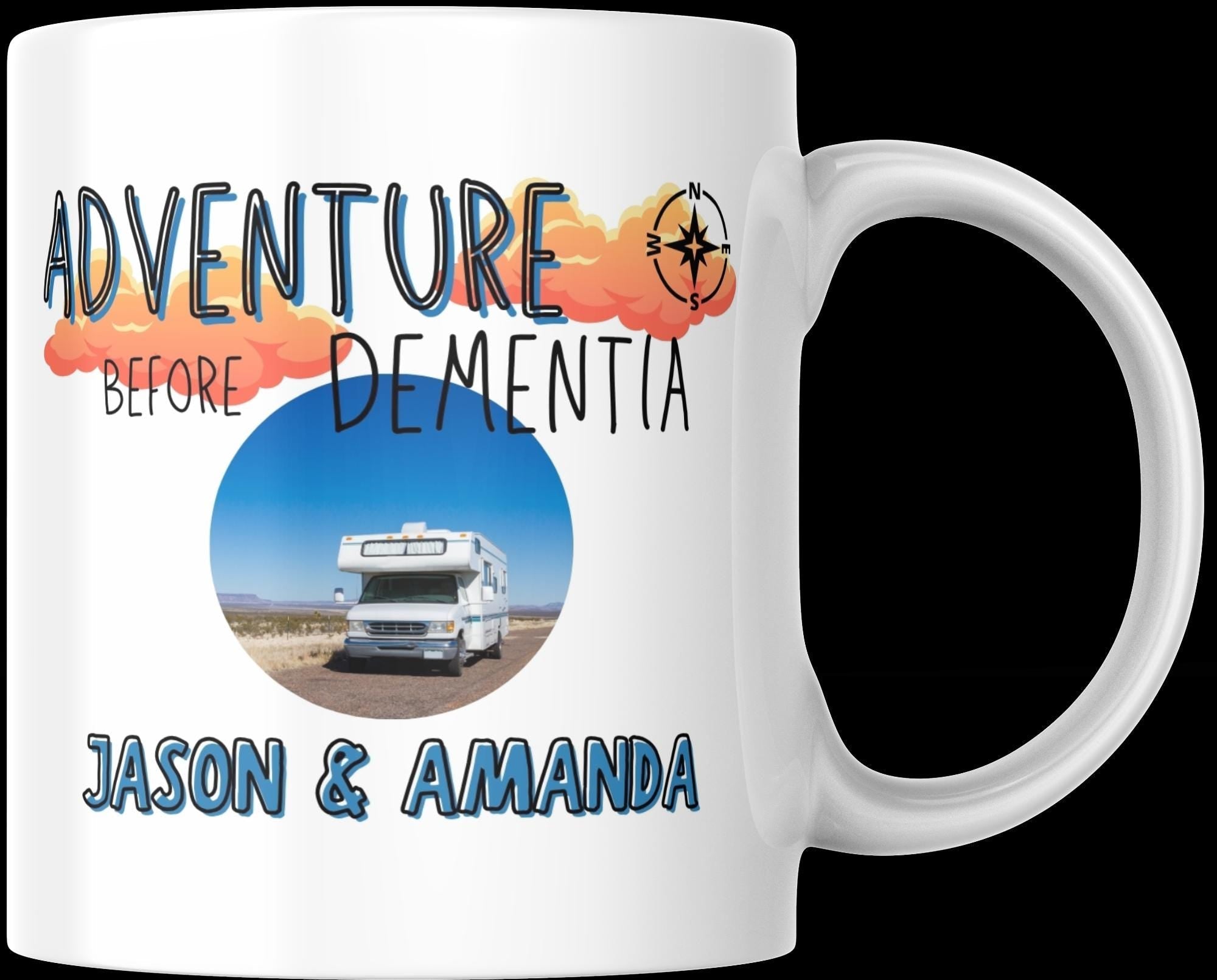 Personalised Adventure Before Dementia Mug | Custom Photo Motorhome Gift | Campervan Coffee Cup | Funny Vanlife Present Etsy